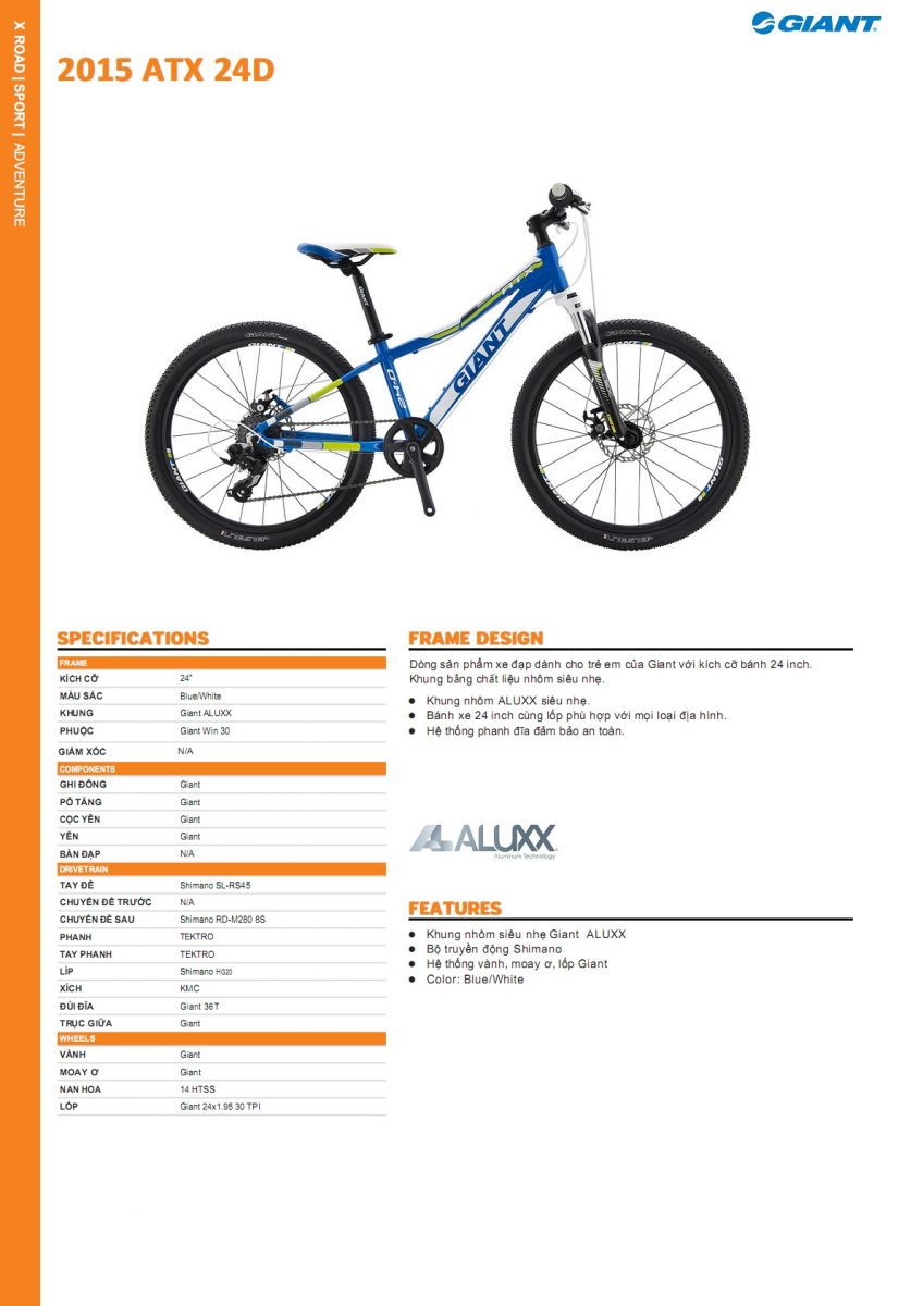 Xe đạp địa hình Giant 2015 ATX 24D