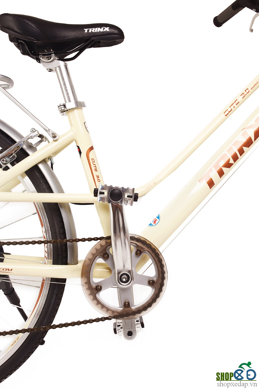 Xe đạp thời trang TRINX CUTE3.0 2016 Vàng tay đề