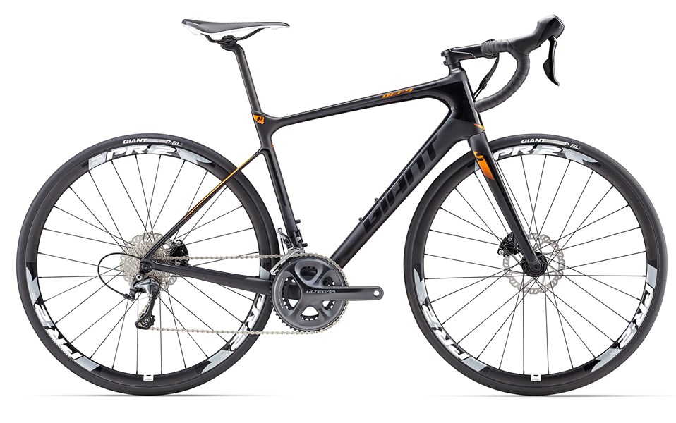 Xe đạp đua GIANT 2016 DEFY ADVANCED 1 2017 đen cam Composite Neon Orange