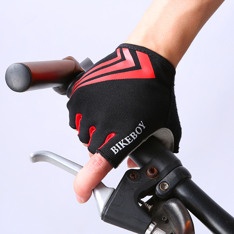 Găng tay xe đạp BikeBoy cụt ngón(Đen đỏ)