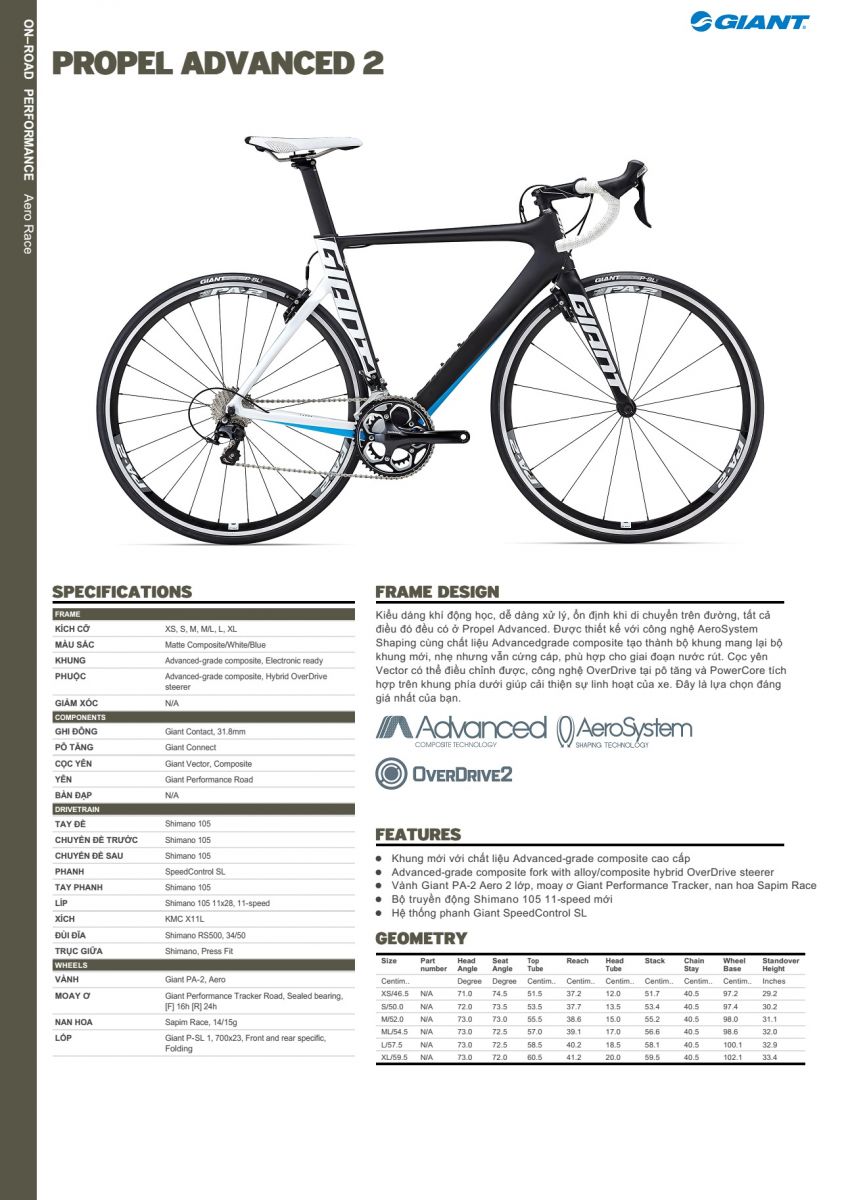 Xe đạp đua GIANT Propel Advanced 2