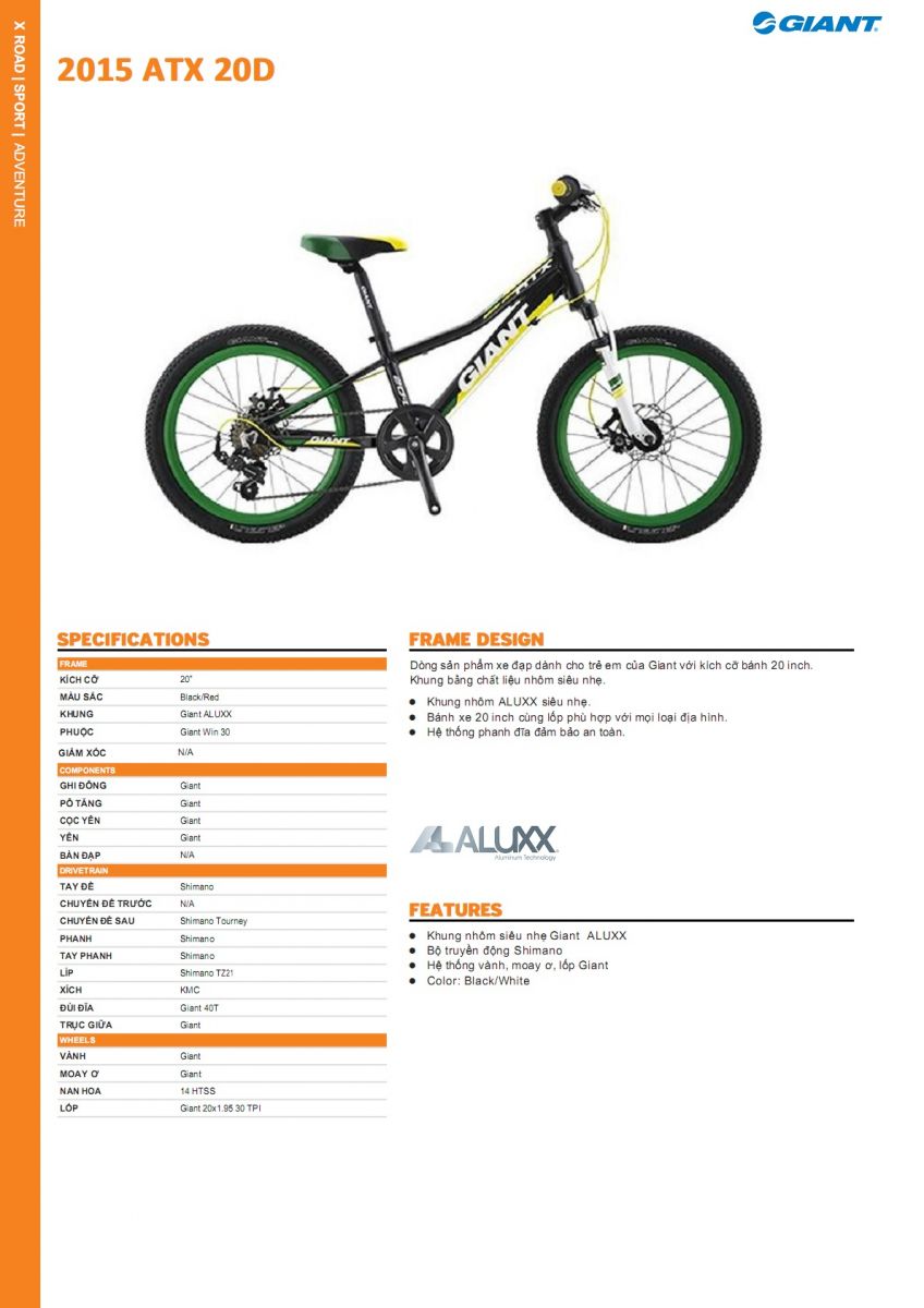 Xe đạp thể thao Giant 2015 ATX 20D