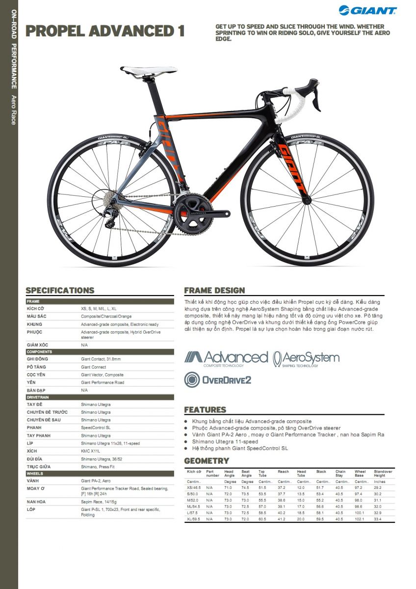 Xe đạp đua GIANT 2016 Propel Advanced 1