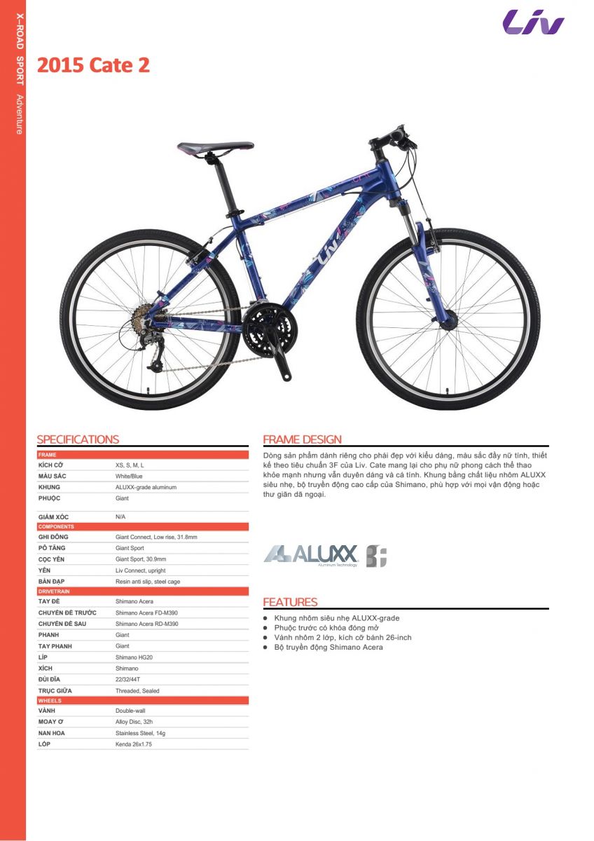 Xe đạp thể thao GIANT 2015 CATE 2