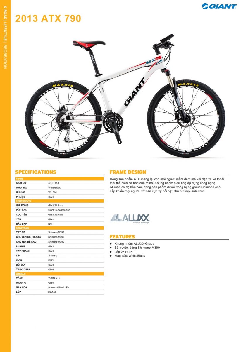 Xe đạp địa hình GIANT 2013 ATX 790
