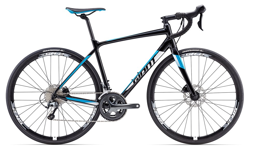 Xe đạp đua Giant Contend SL2 Disc HRD 2017 đen xanh dương black blue