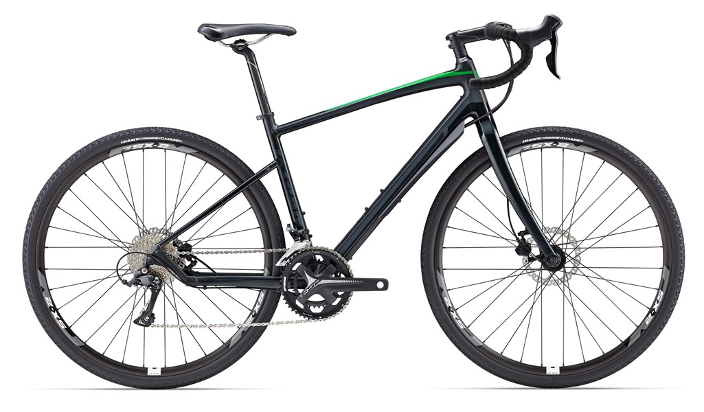 Xe đạp đua Giant Revolt 2 2017 đen xanh lá black green