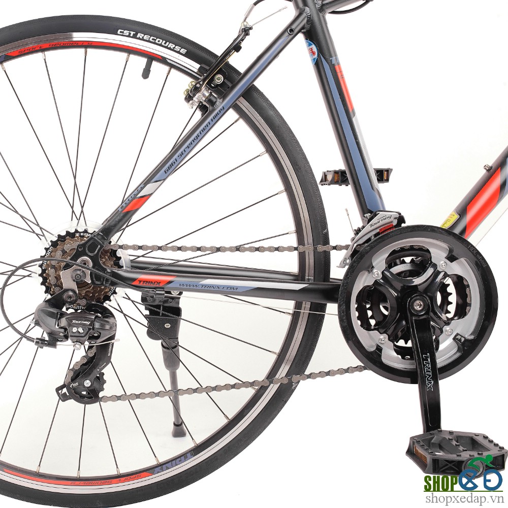 Xe đạp thể thao TRINX FREE 1.0 2016 Đen xám đỏ bánh xe