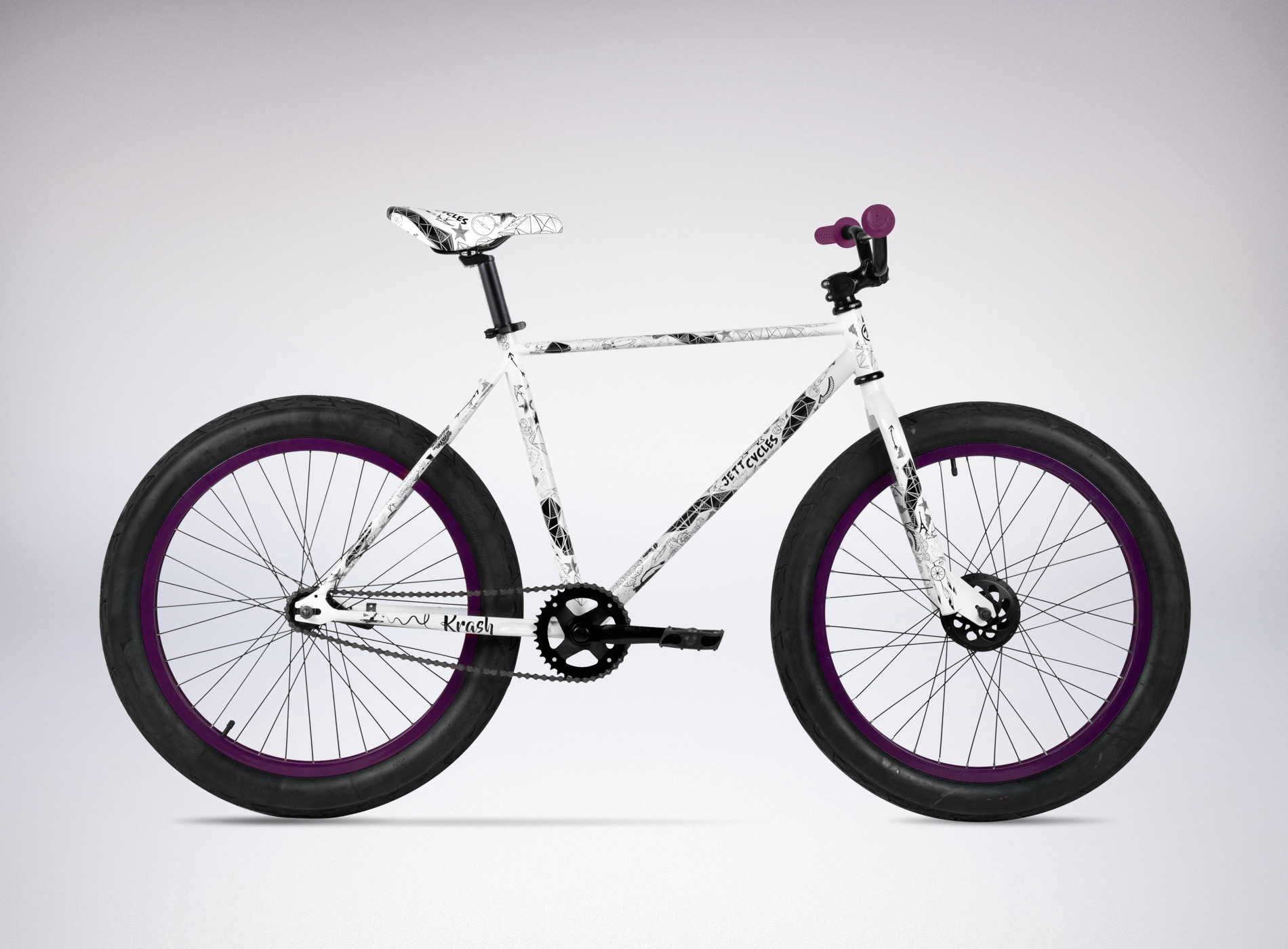 Xe đạp thể thao Jett Krash trắng tím white purple