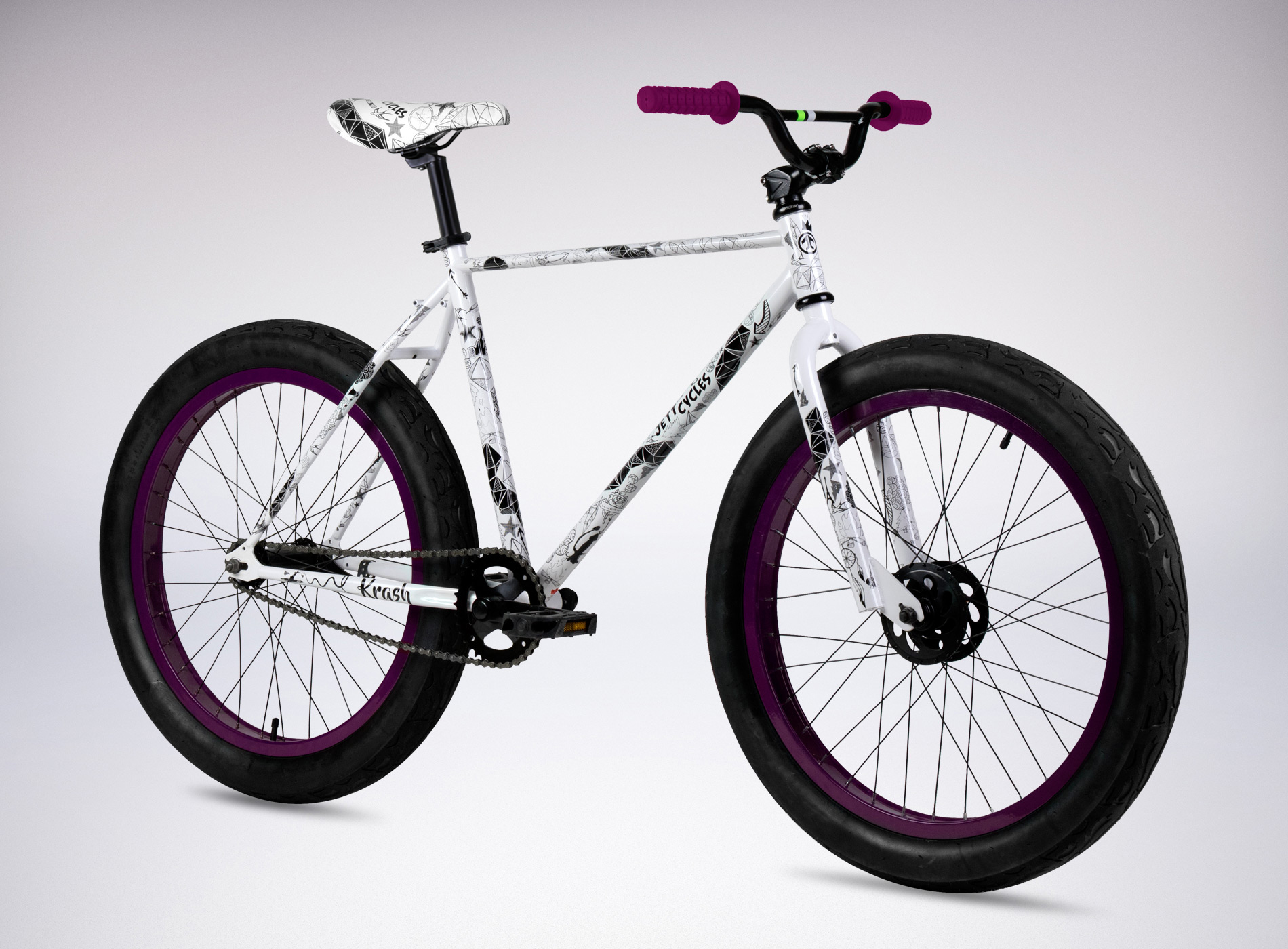 Xe đạp thể thao Jett Krash trắng tím white purple