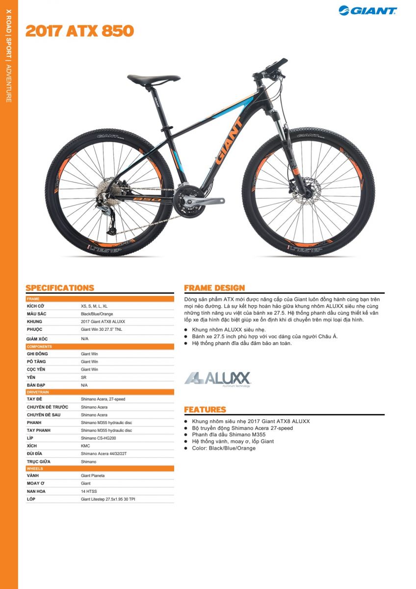 Xe đạp địa hình Giant 2017 ATX 850