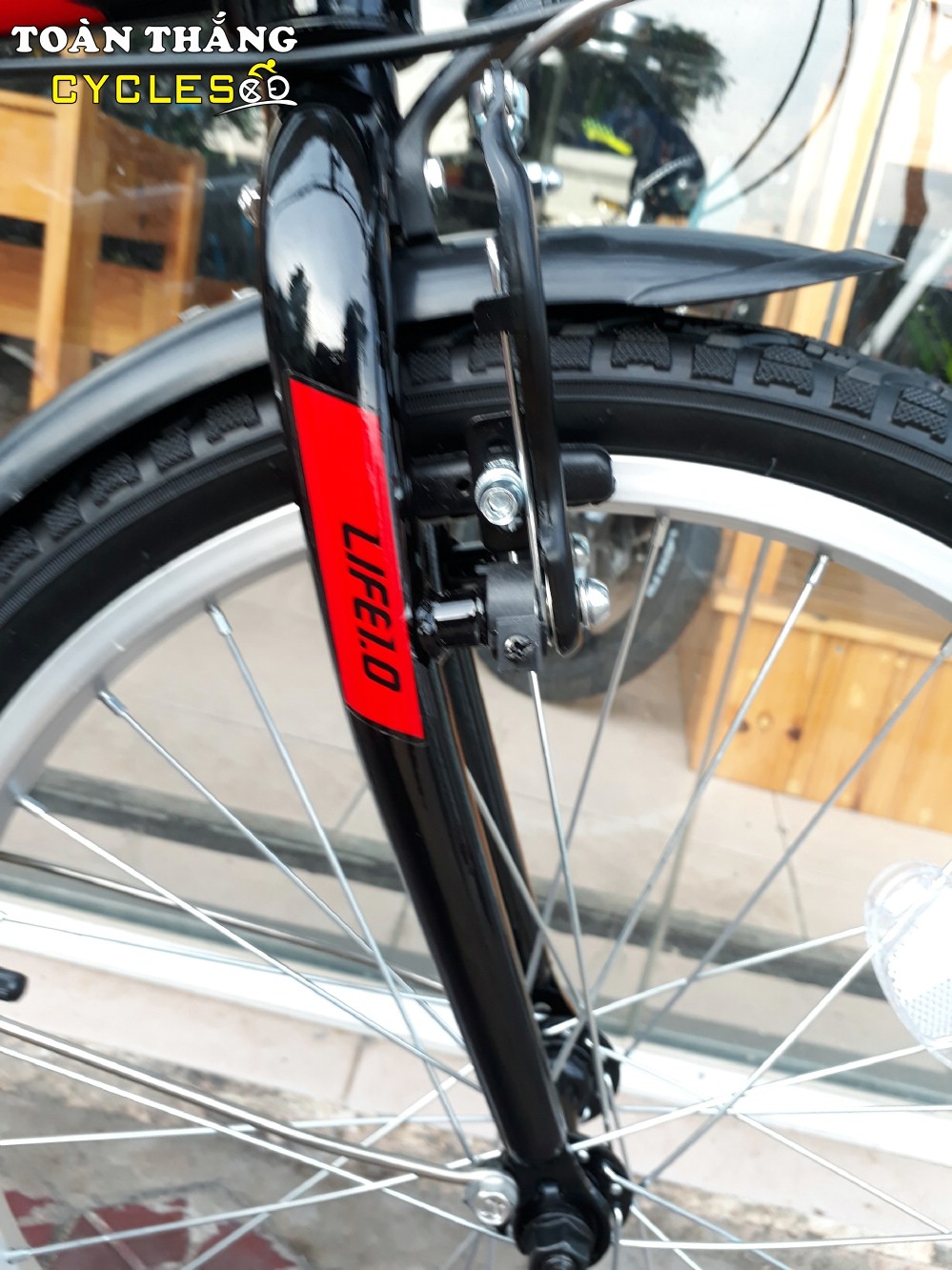 Xe đạp gấp LIFE 1.0 2018 Black Grey Red
