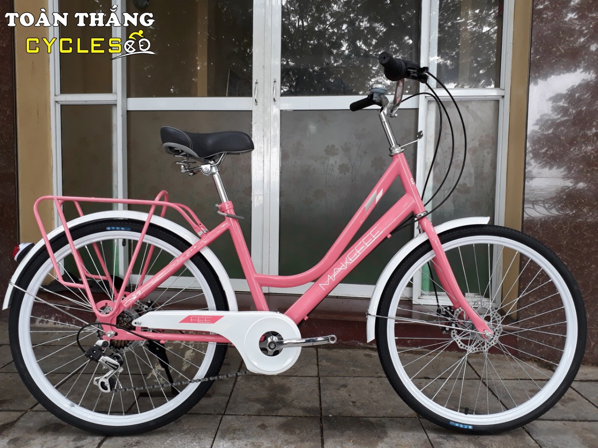 Xe đạp thời trang Makefee 24 Pink White