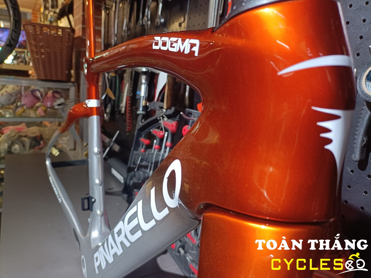 Khung xe đạp Pinarello F14 Cam Bạc