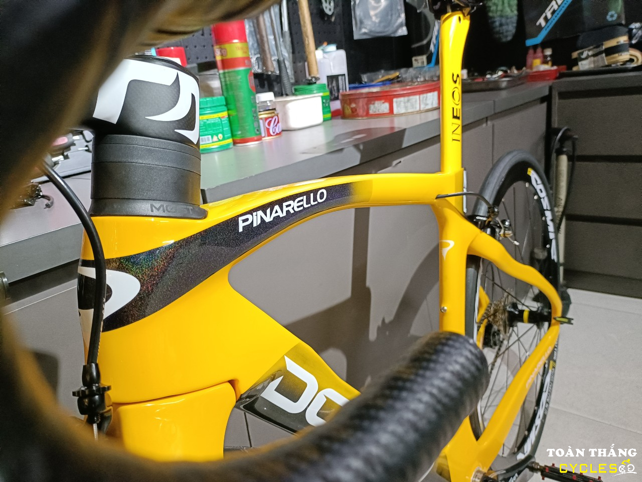 Xe đạp đua Pinarello F12 Sora R3000  Yelow Back