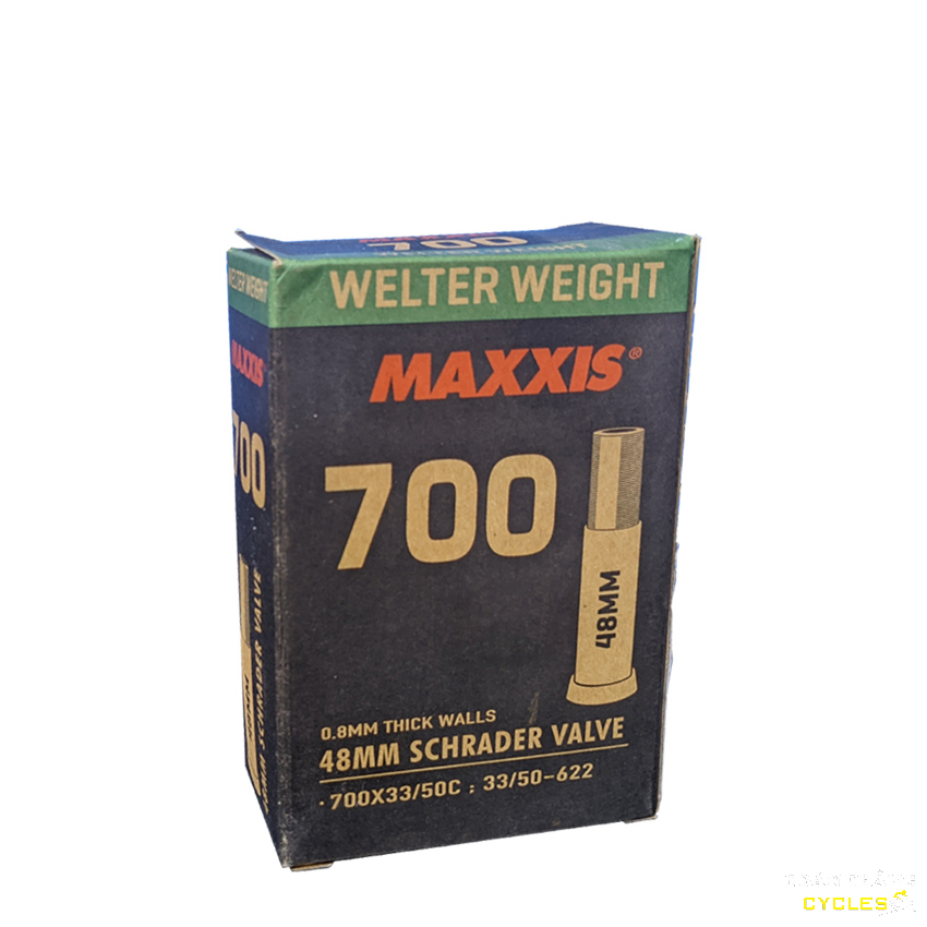 Ruột Xe Đạp 700×33/50c 48mm Van Lớn (Schrader) MAXXIS Bicycle Tube Welter Weight