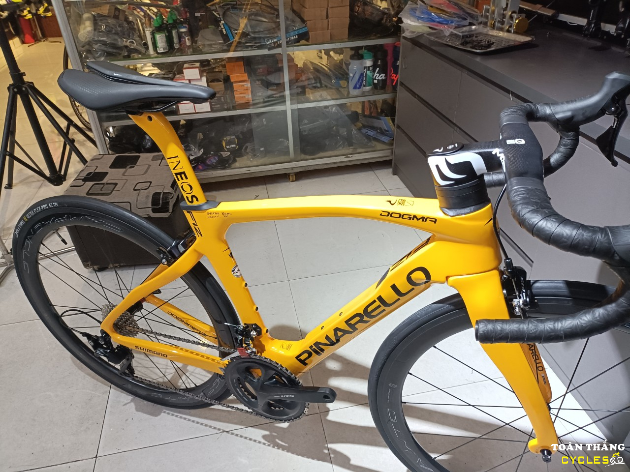 Xe đạp đua Pinarello F12 105 R7000 Campanolo WTO 500mm