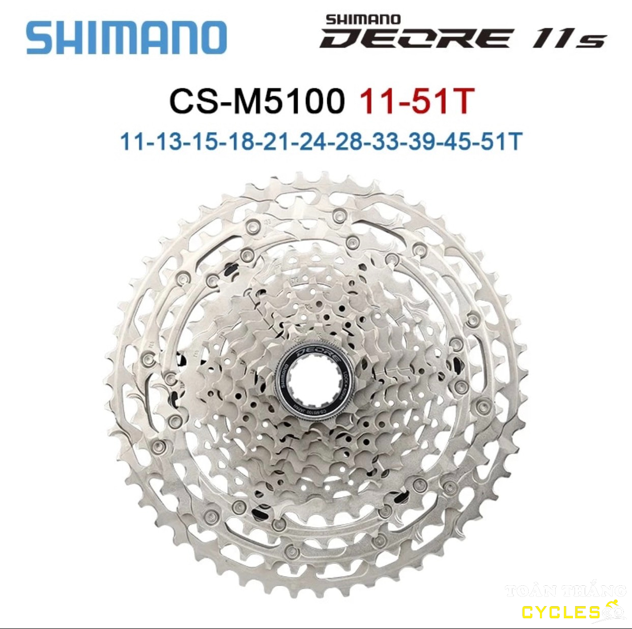 Líp thả xe đạp Shimano CS-M5100  11-51T 11 tốc độ