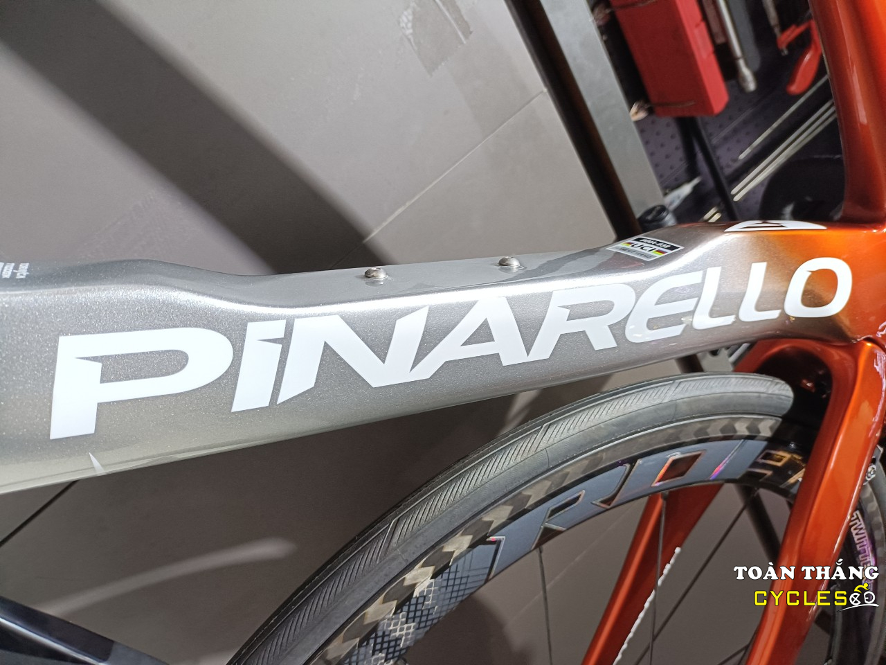 Xe đạp đua Pinarello F14 R7010 Bạc Đồng Retrospec